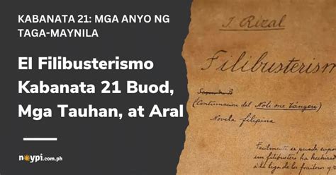 el filibusterismo kabanata 21 buod pdf|El Filibusterismo .